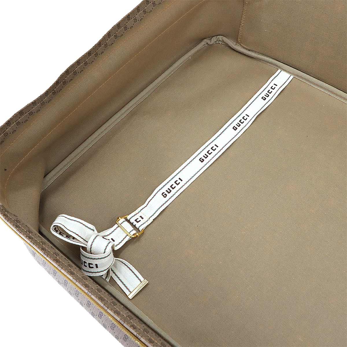 MicroGG Boston Travel Bag Old GUCCI PVC Leather Beige Purse