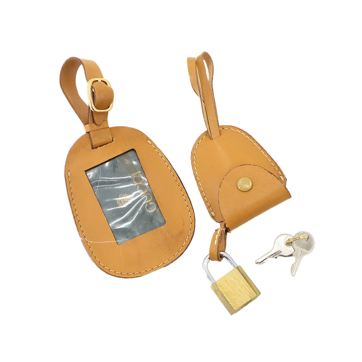 MicroGG Boston Travel Bag Old GUCCI PVC Leather Beige Purse