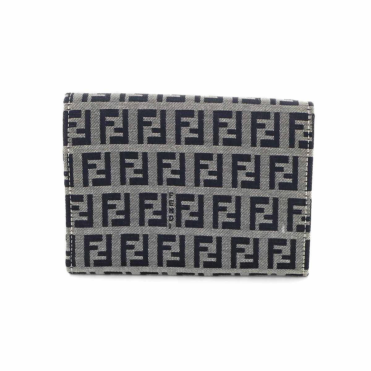 Zucchino Tri fold Wallet Canvas Leather Gray Black 31089