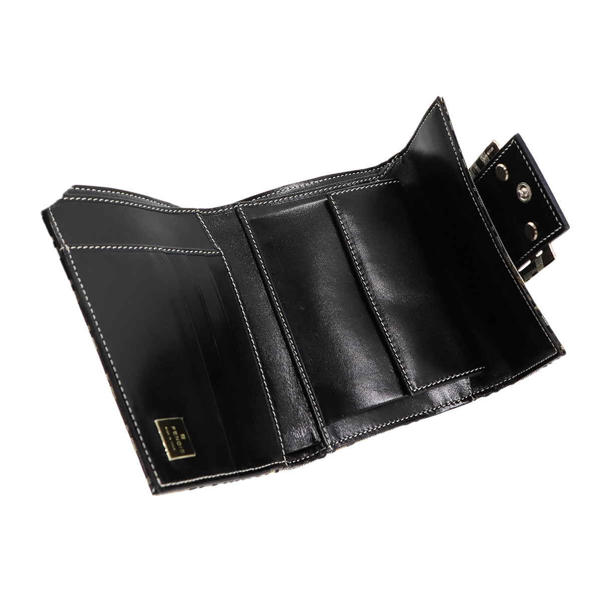 Zucchino Tri fold Wallet Canvas Leather Gray Black 31089