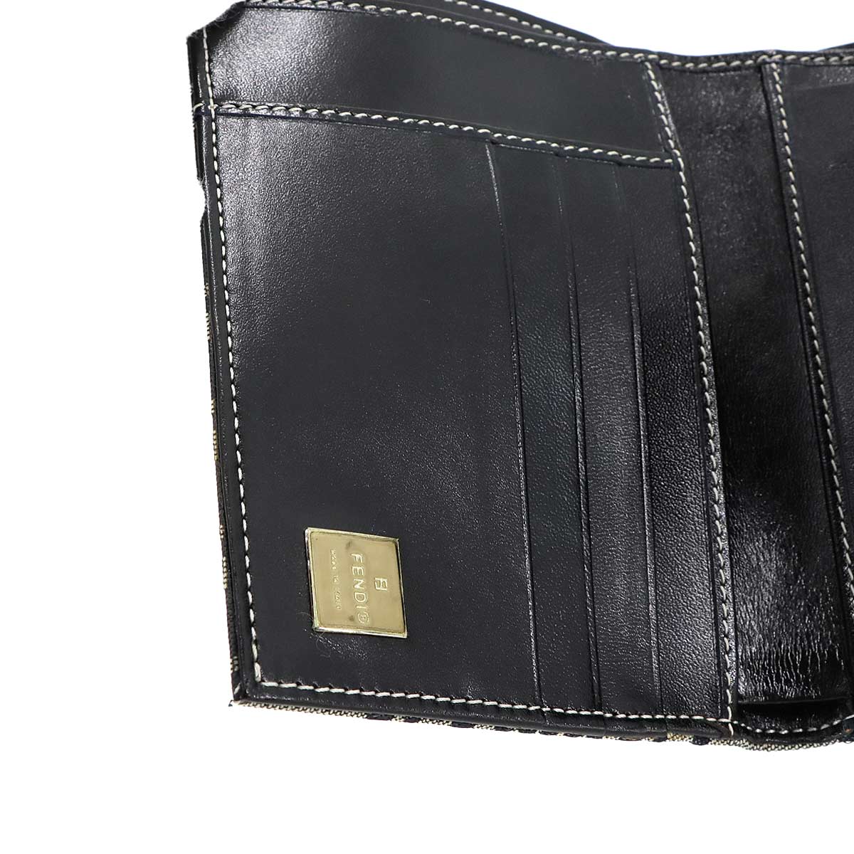 Zucchino Tri fold Wallet Canvas Leather Gray Black 31089