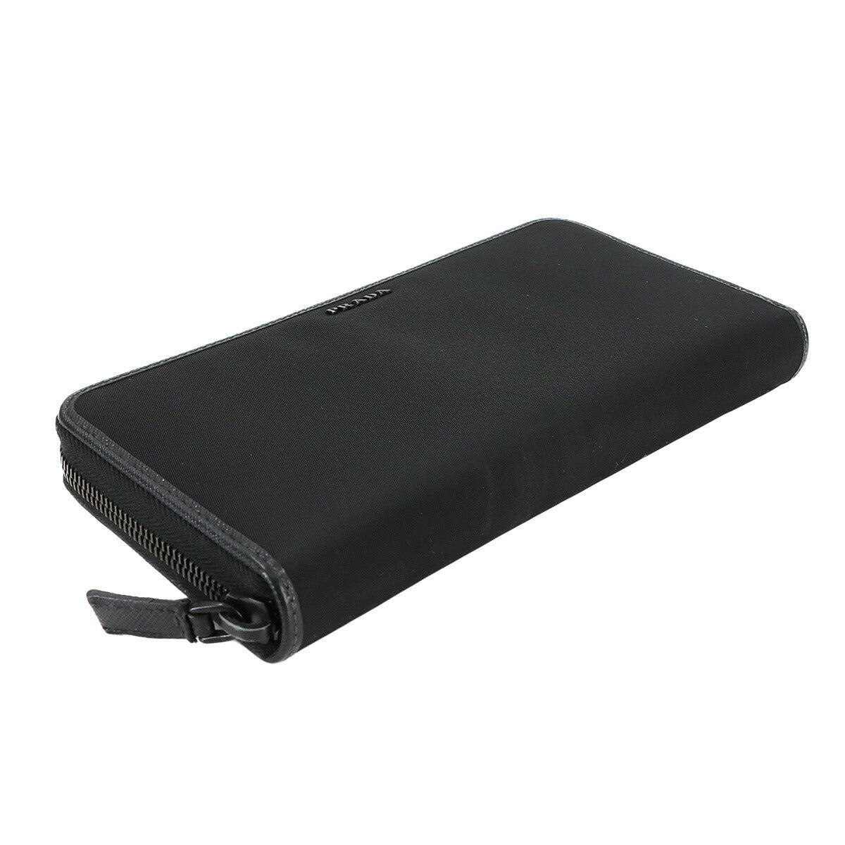 Zipped Around Long Wallet Nylon Saffiano Leather Black 2ML317