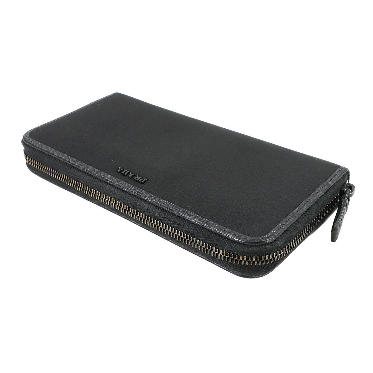 Zipped Around Long Wallet Nylon Saffiano Leather Black 2ML317