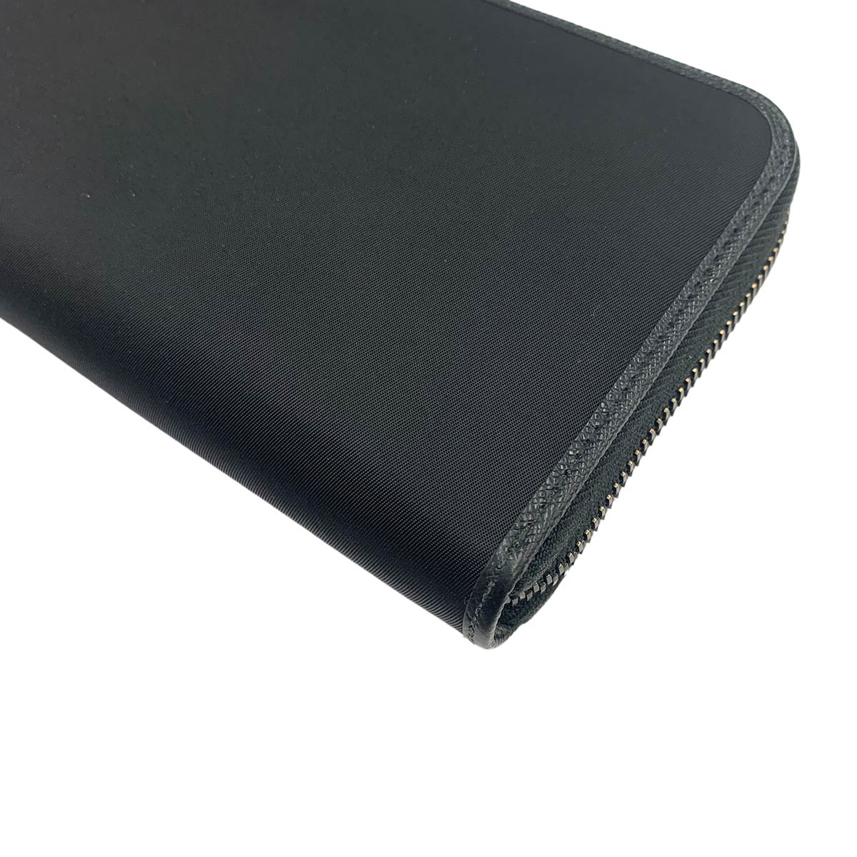 Zipped Around Long Wallet Nylon Saffiano Leather Black 2ML317