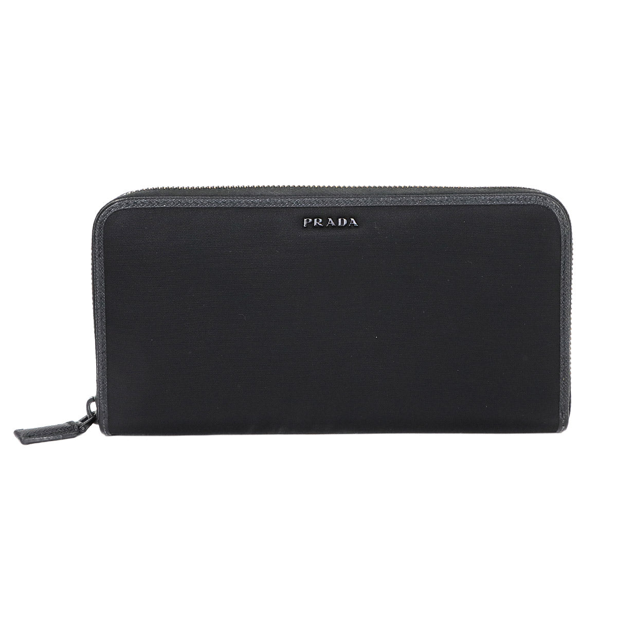 Zipped Around Long Wallet Nylon Saffiano Leather Black 2ML317