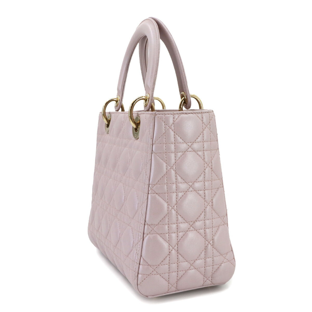 Lady Dior Medium Hand Shoulder Bag Leather Pink