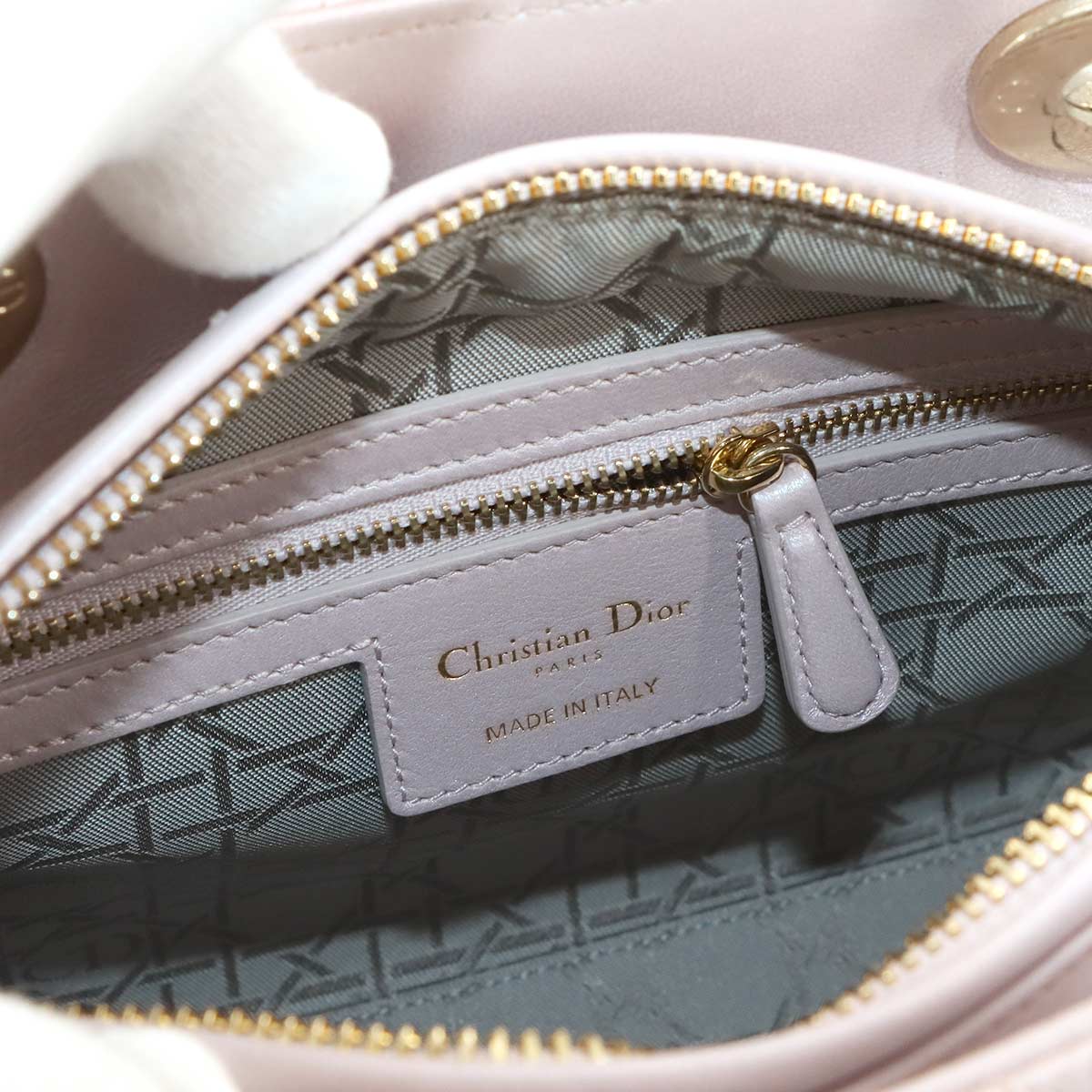 Lady Dior Medium Hand Shoulder Bag Leather Pink