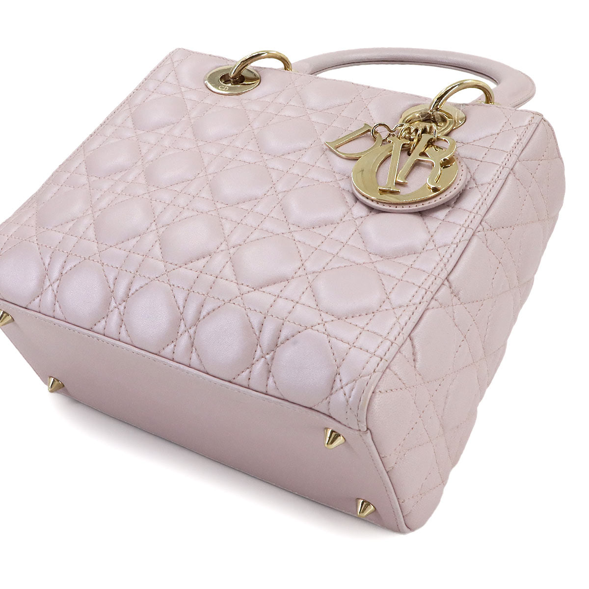 Lady Dior Medium Hand Shoulder Bag Leather Pink