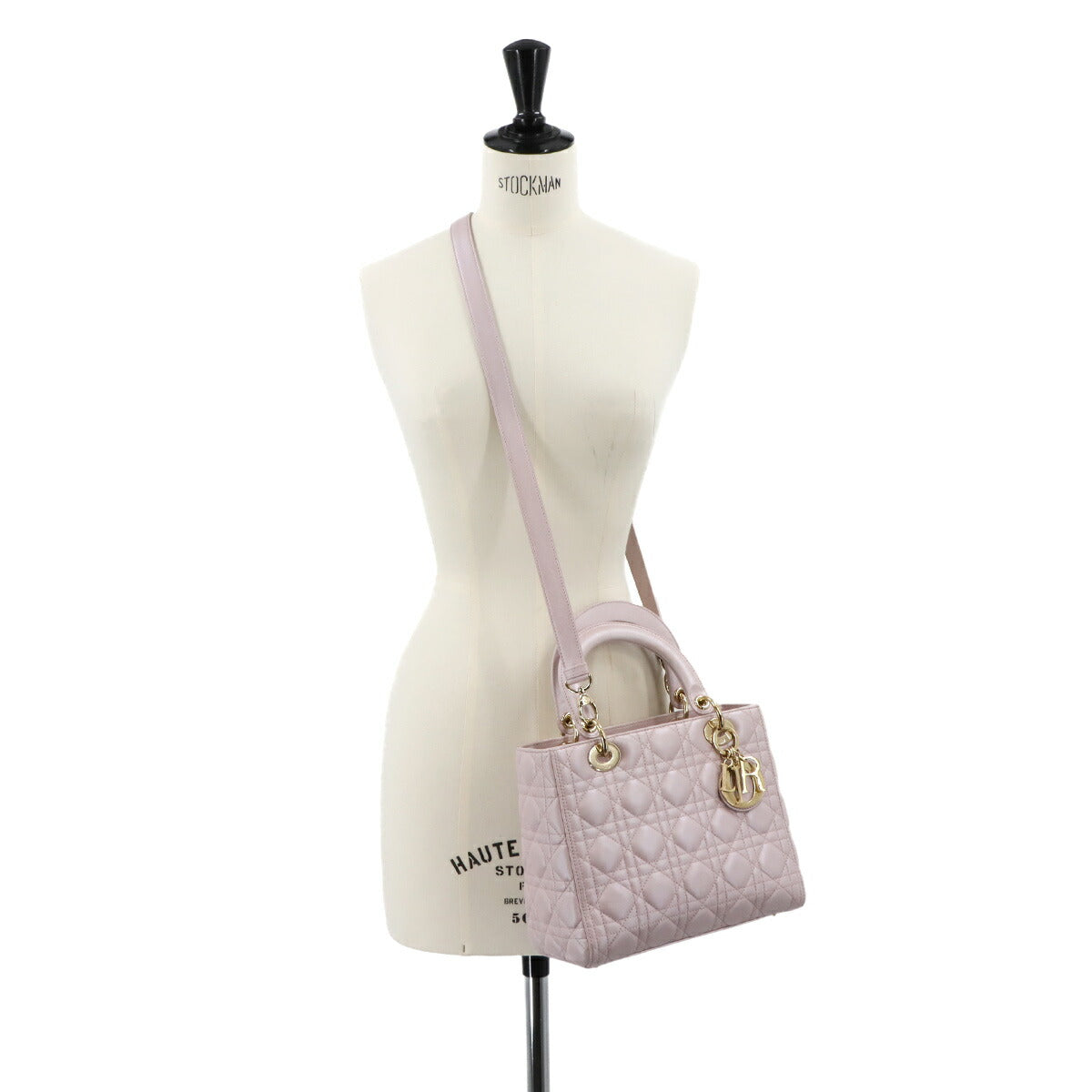 Lady Dior Medium Hand Shoulder Bag Leather Pink