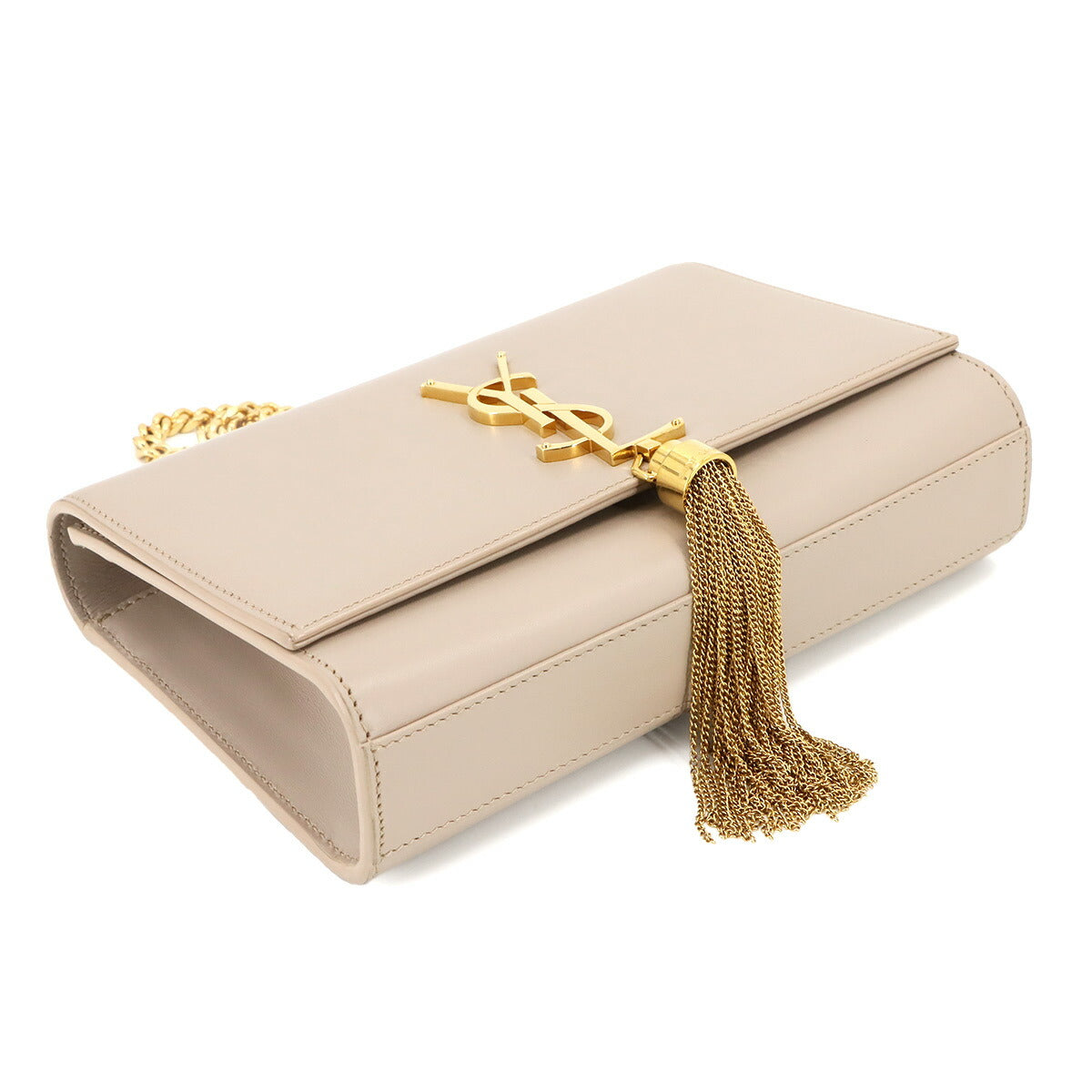 Kate Small Chain Shoulder Bag Leather Beige 474366