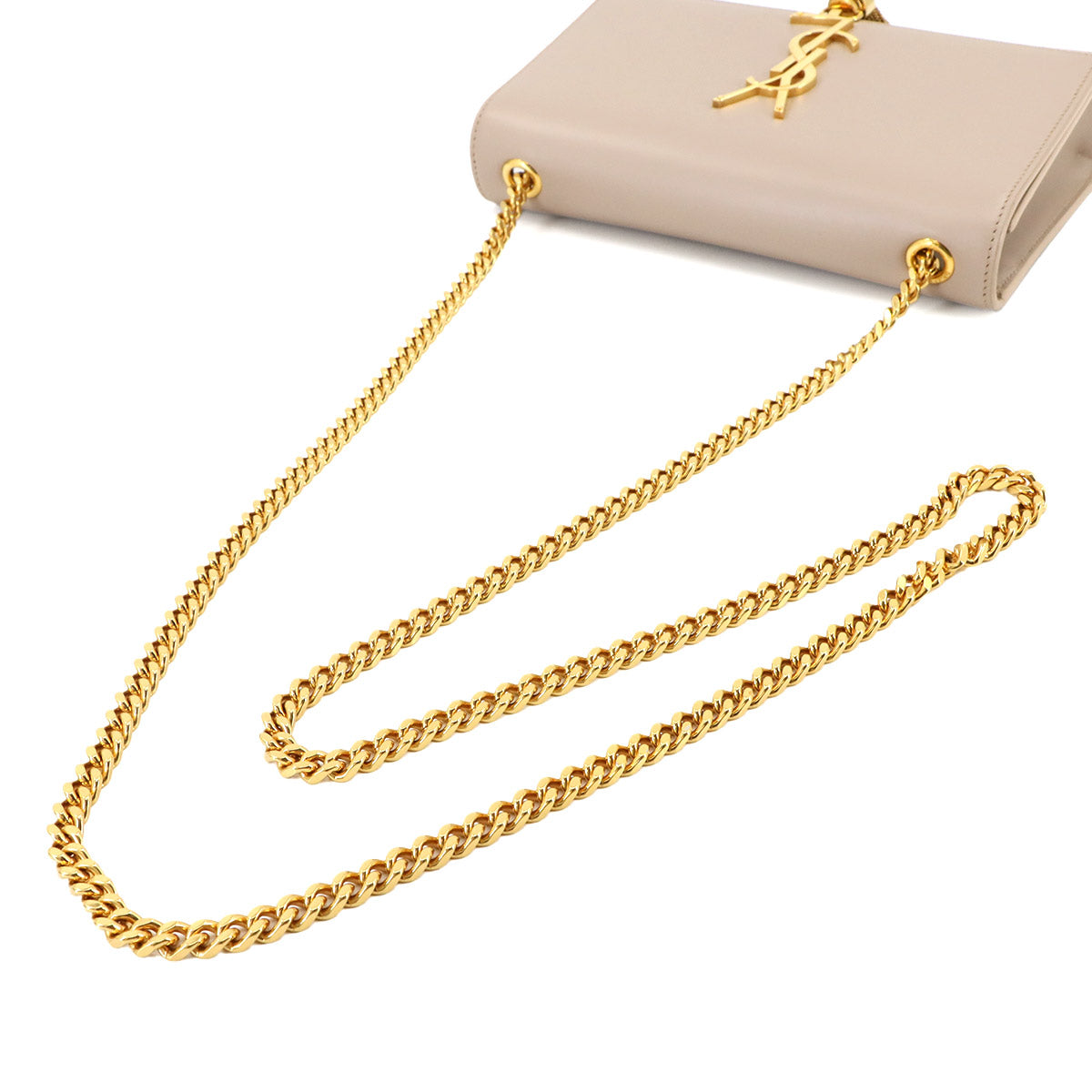 Kate Small Chain Shoulder Bag Leather Beige 474366