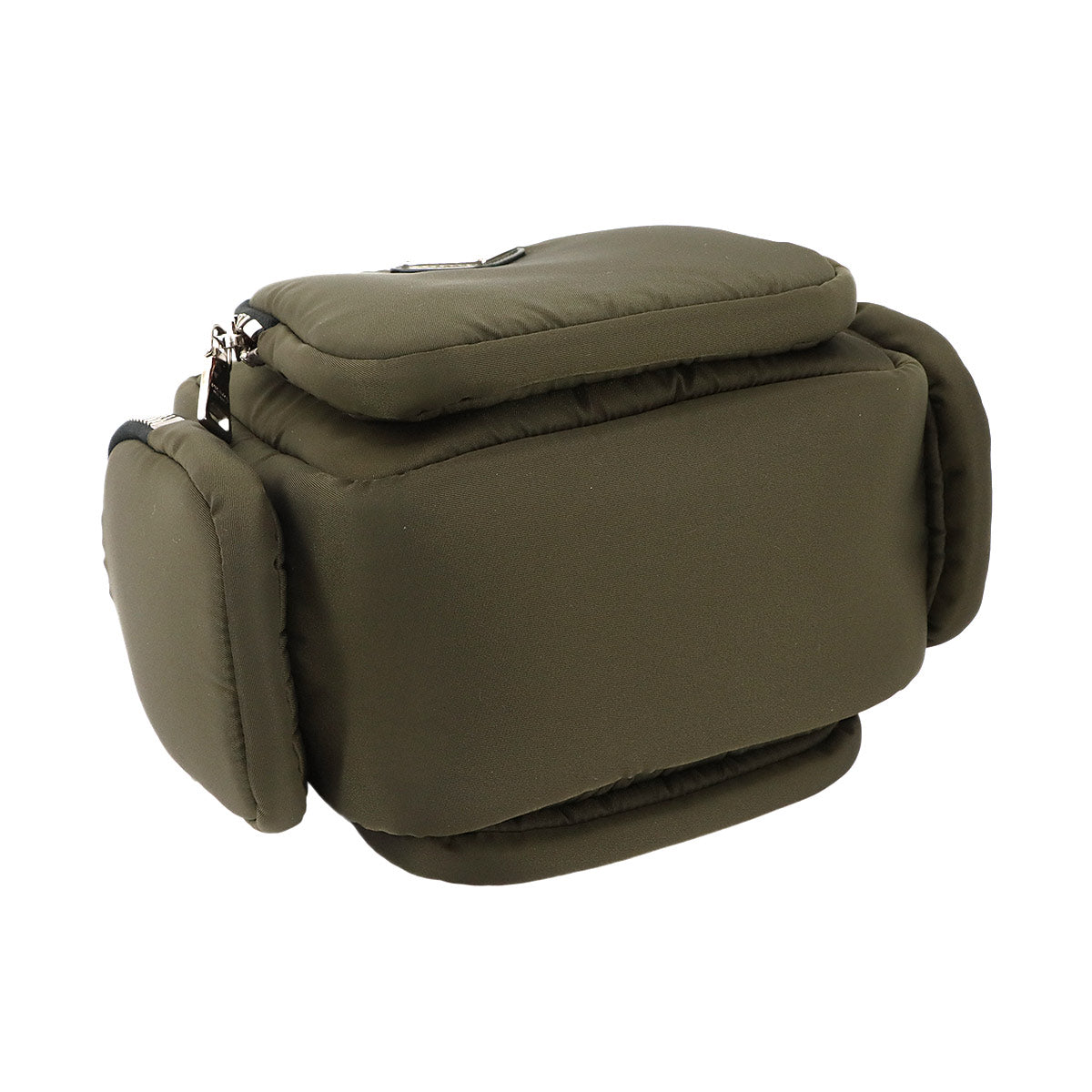 Hand Shoulder Bag Nylon Leather Khaki 1BB061 Purse