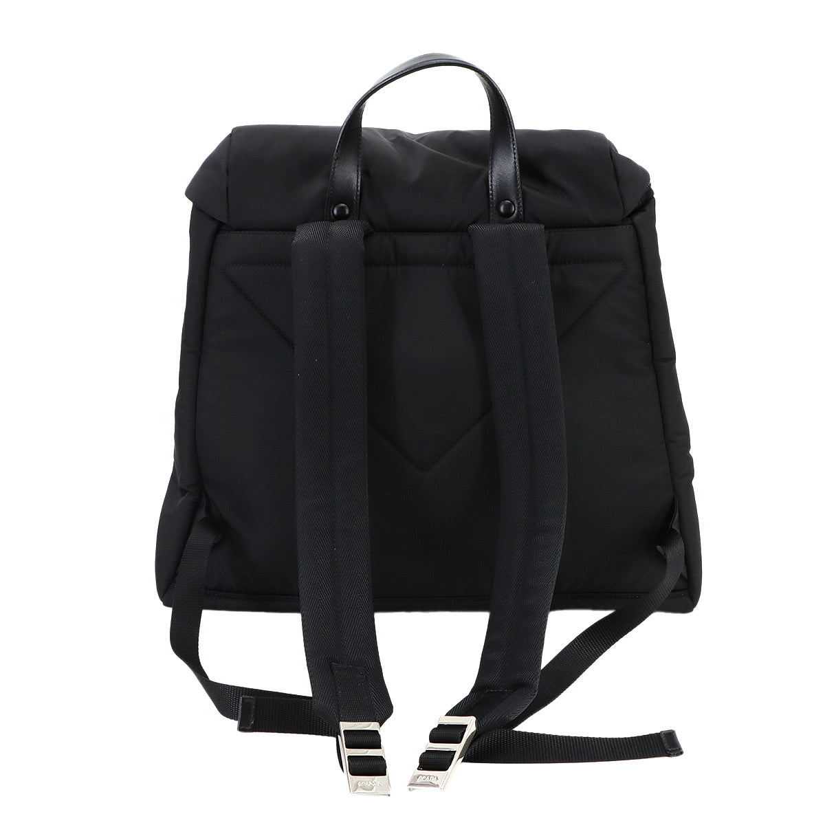 Backpack Nylon Leather Nero Black 2VZ095 Purse