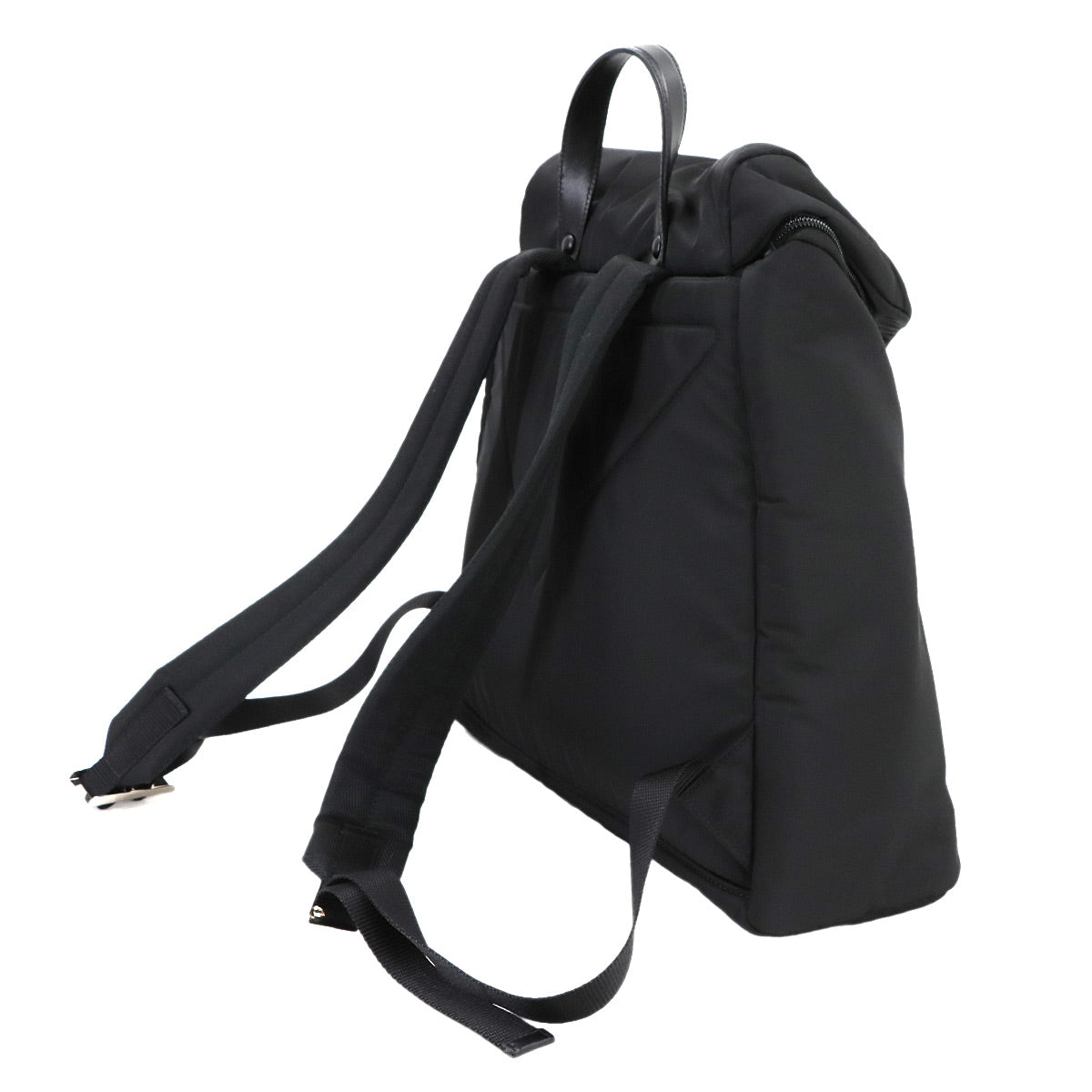 Backpack Nylon Leather Nero Black 2VZ095 Purse