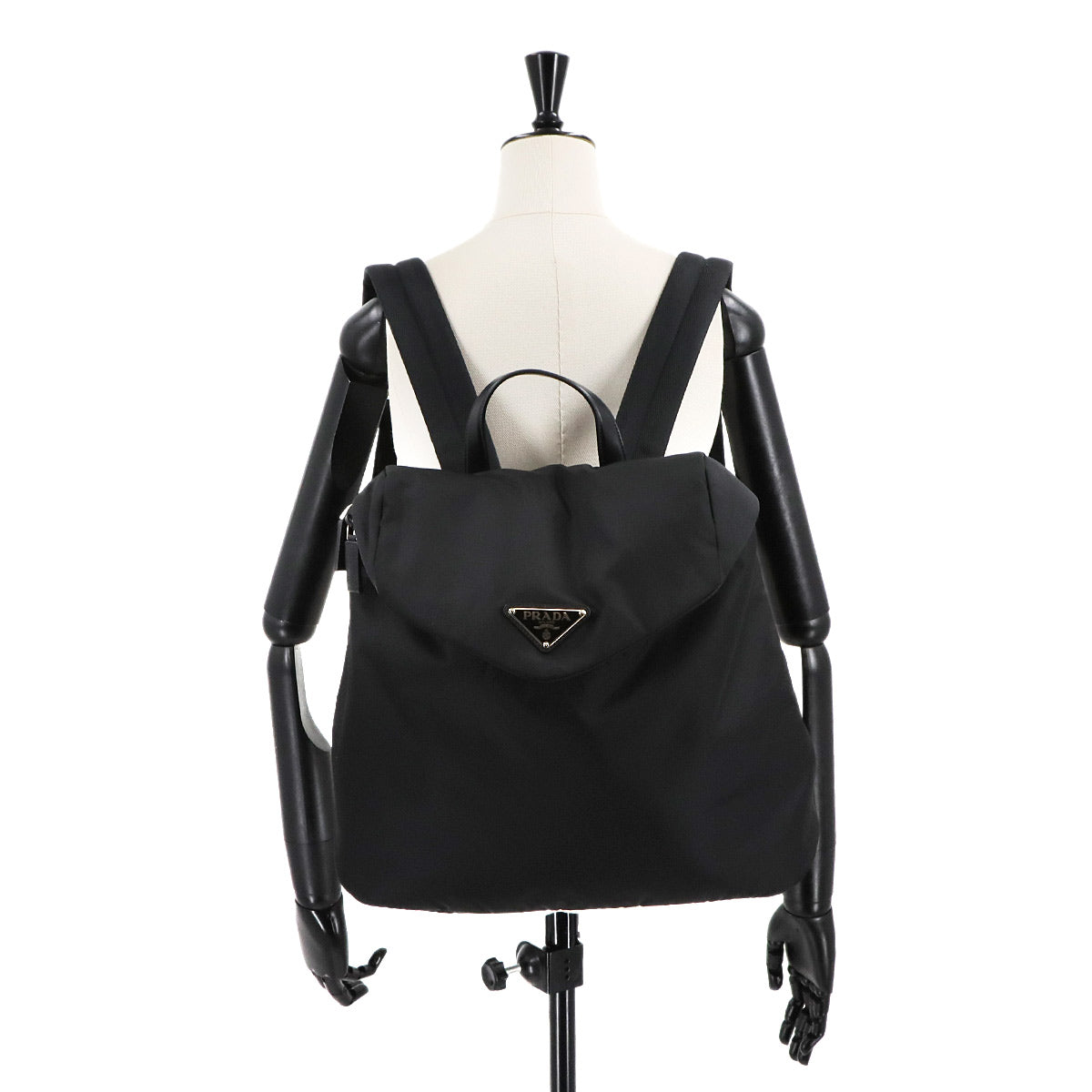 Backpack Nylon Leather Nero Black 2VZ095 Purse