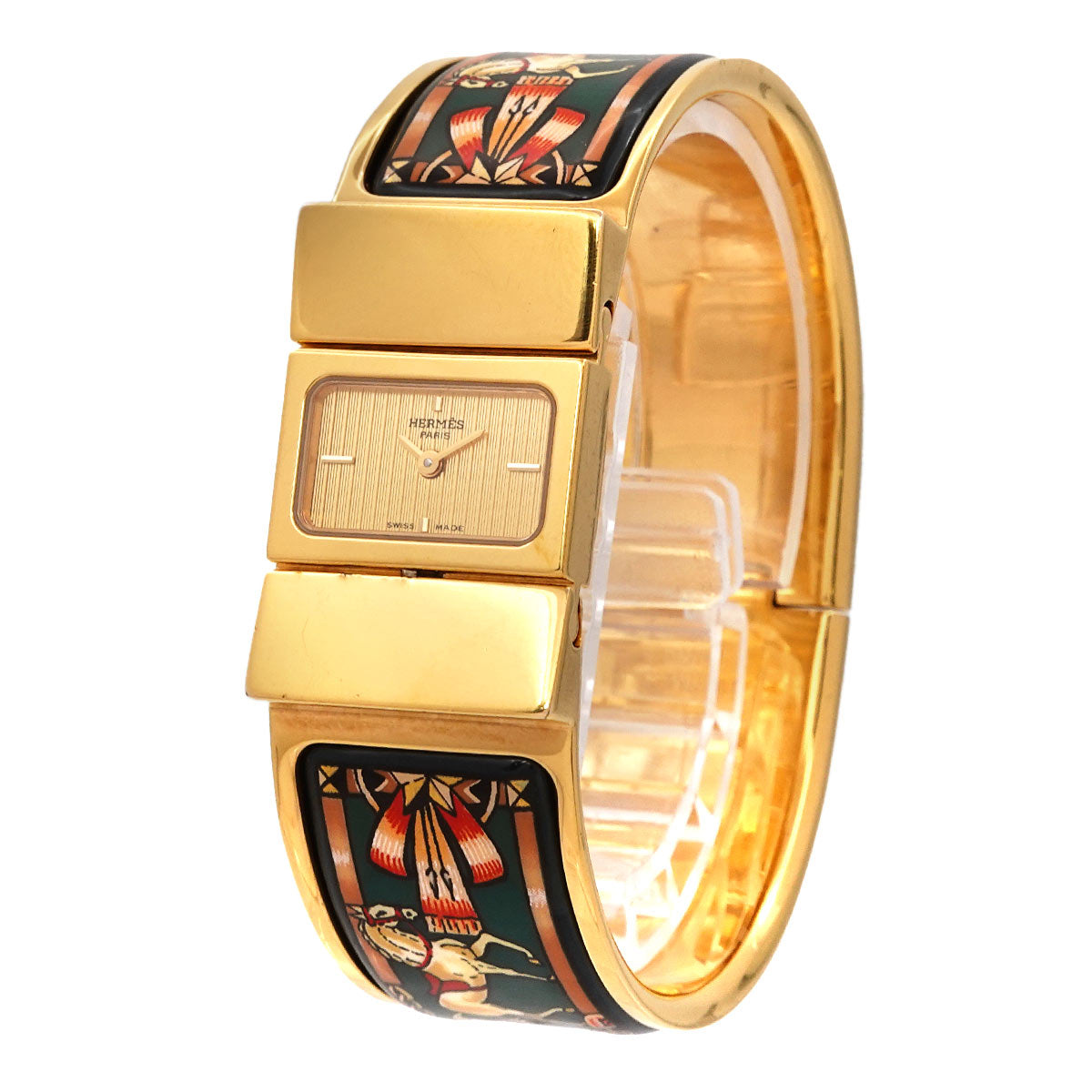 Loquet LO1.201 Quartz Gold Dial Ladies Bngle Watch