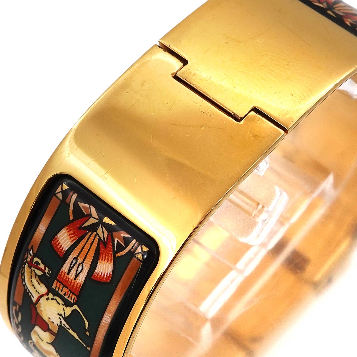 Loquet LO1.201 Quartz Gold Dial Ladies Bngle Watch