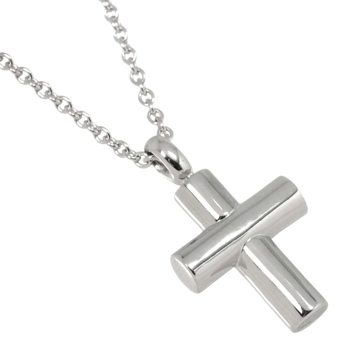 Cross Necklace 18K White Gold 750