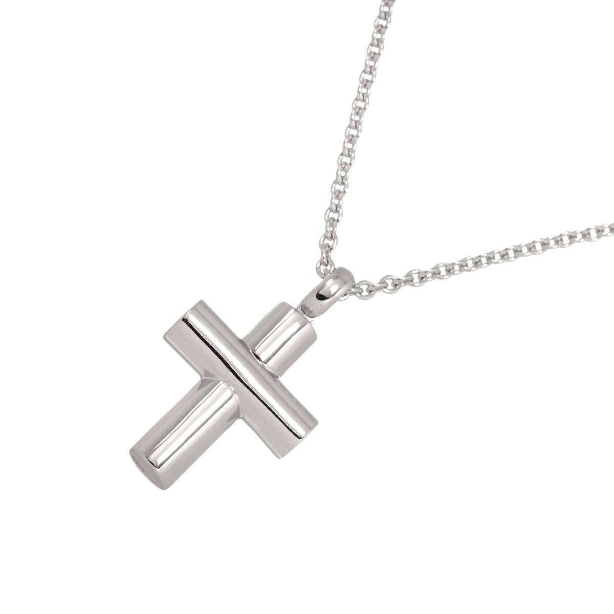 Cross Necklace 18K White Gold 750
