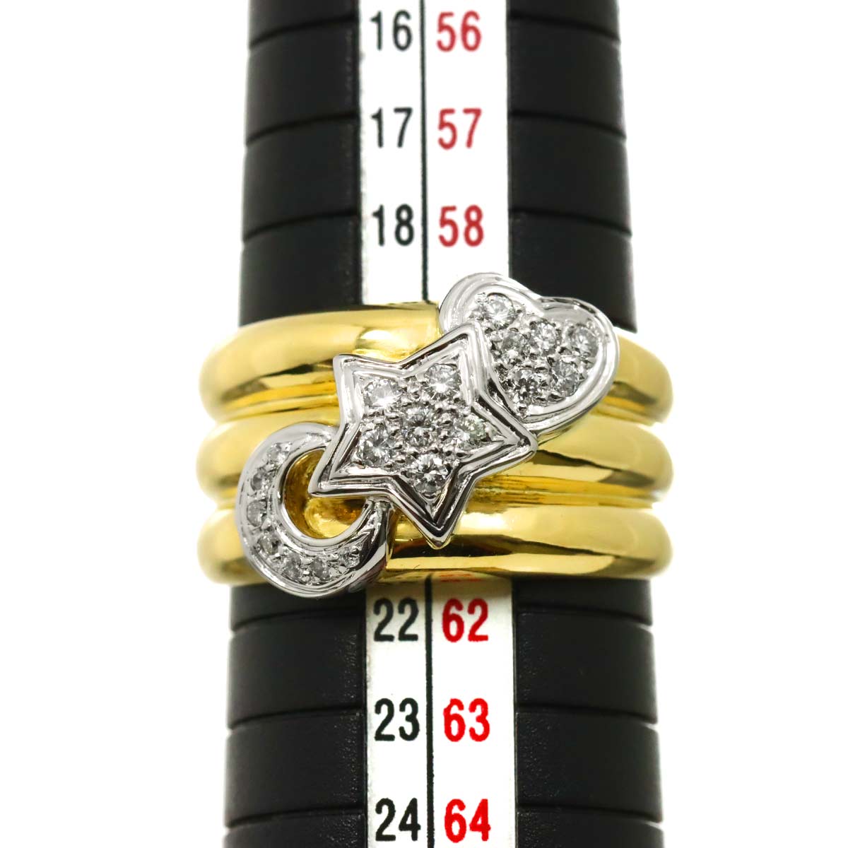 Diamond 0.30ct Ring 18K YG WG 750 size9.5(US)