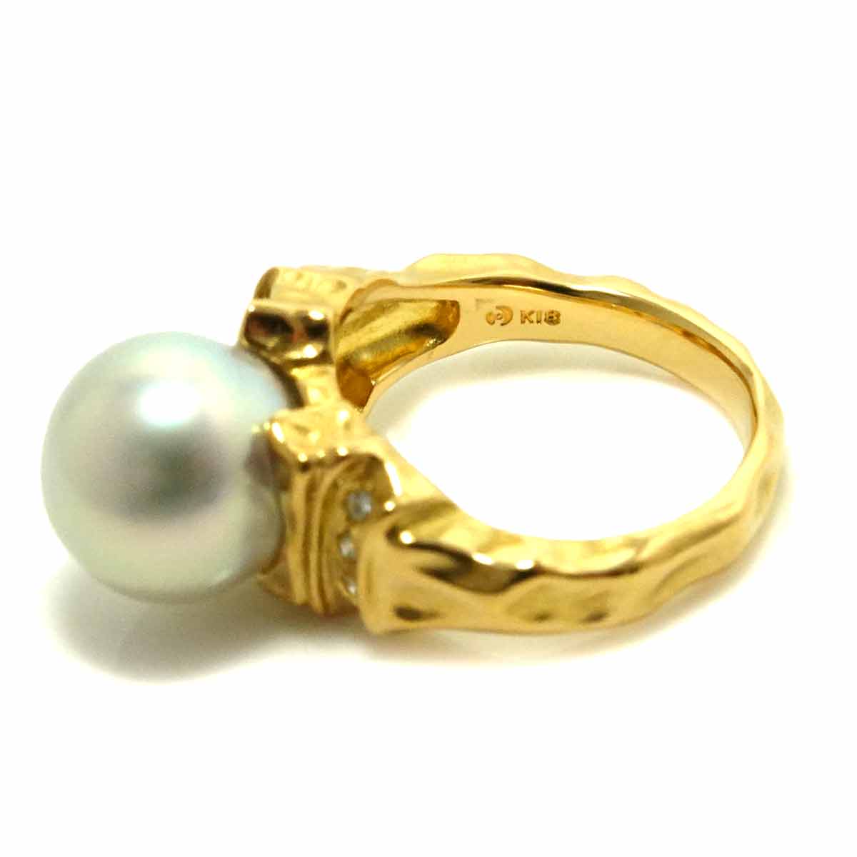 South Sea pearl Diamond 0.04ct Ring 18K YG 750 size5.25(US) 90295447