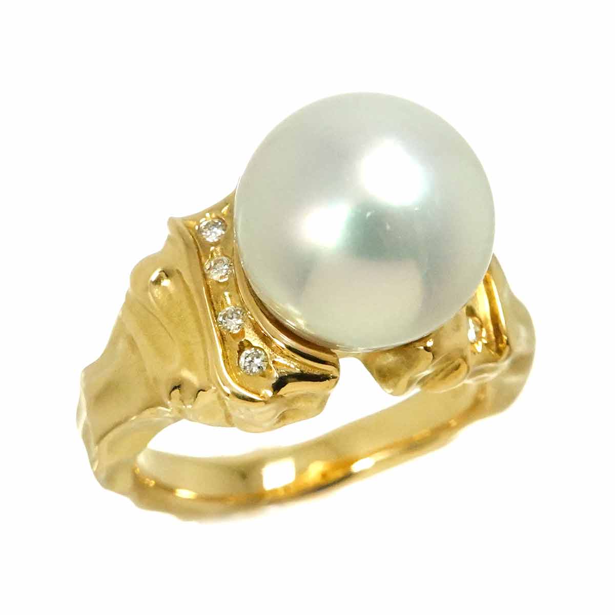 South Sea pearl Diamond 0.04ct Ring 18K YG 750 size5.25(US) 90295447