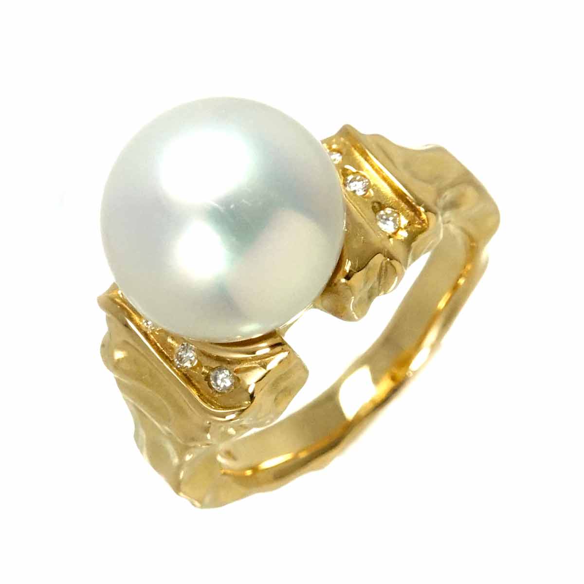 South Sea pearl Diamond 0.04ct Ring 18K YG 750 size5.25(US) 90295447