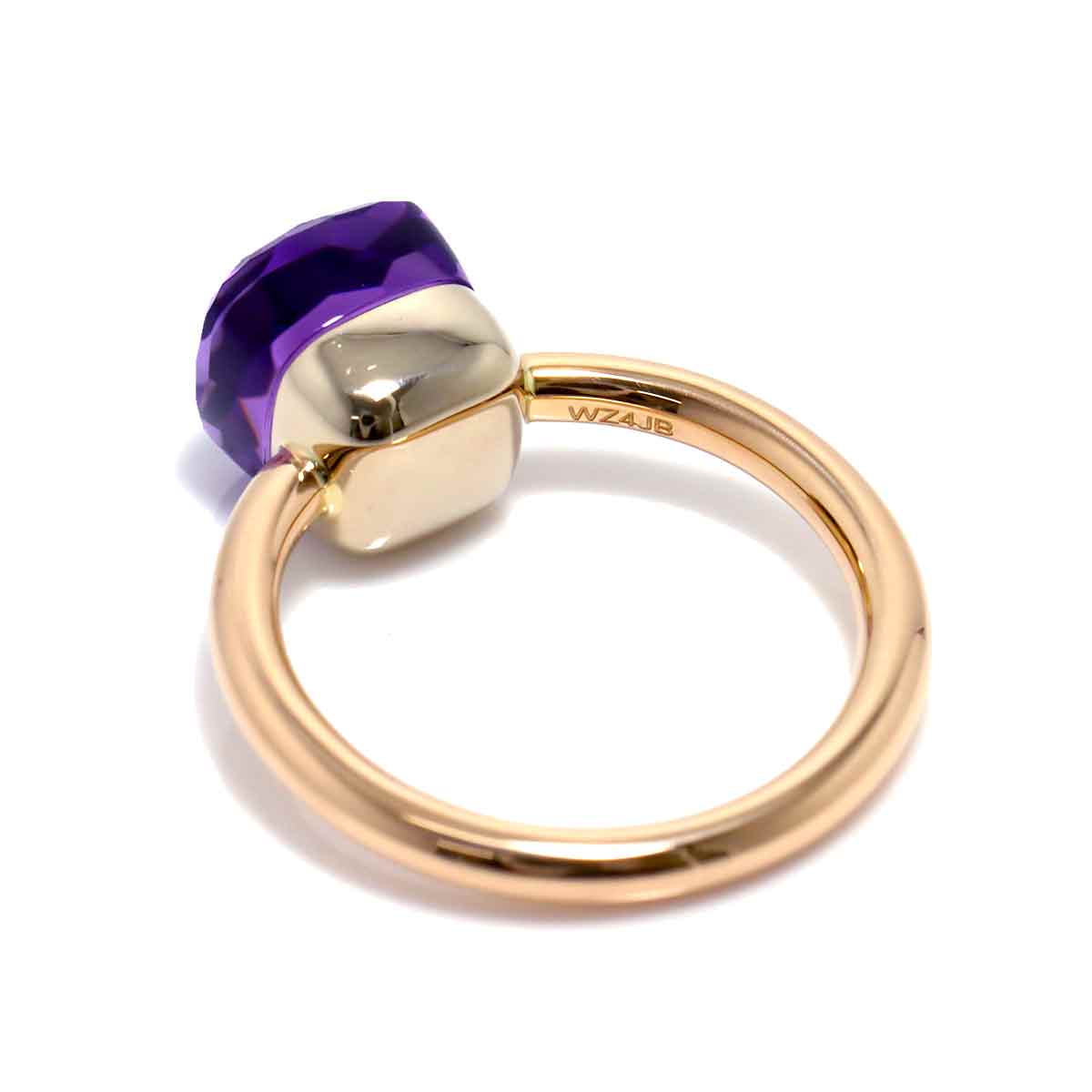 Amethyst Petit Ring 18K PG WG 750 size52 6(US)