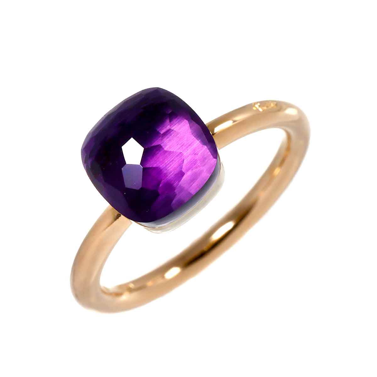 Amethyst Petit Ring 18K PG WG 750 size52 6(US)