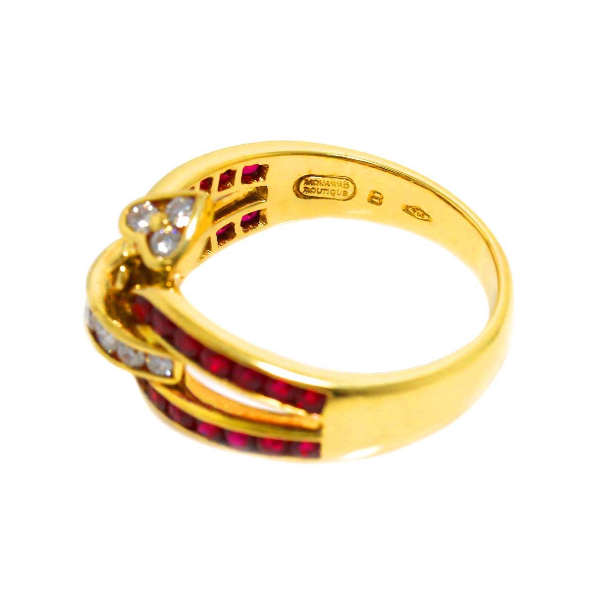 Ruby 0.96ct Diamond 0.23ct Ring 18K YG 750 Size6.5-6.75(US)