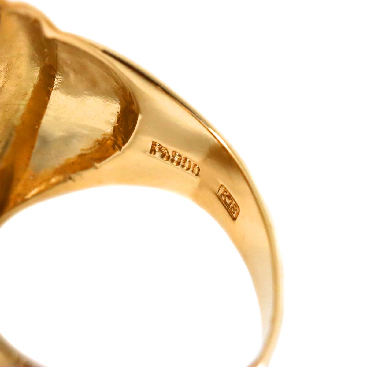 Diamond Ring 18K YG Yellow Gold Pt 750 6(US)