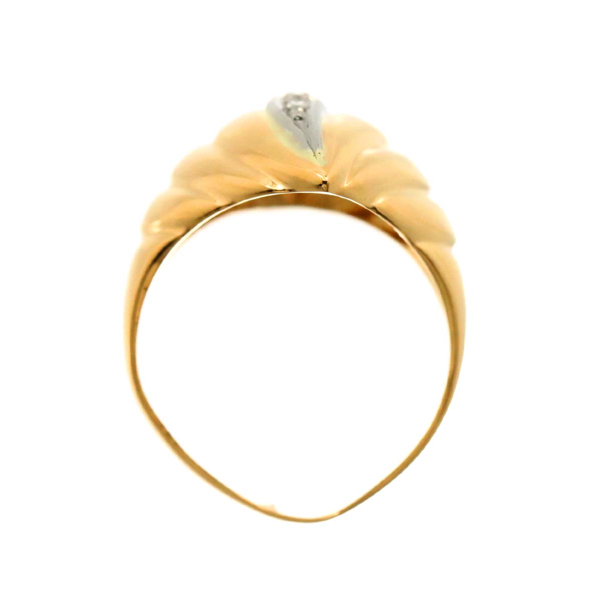 Diamond Ring 18K YG Yellow Gold Pt 750 6(US)