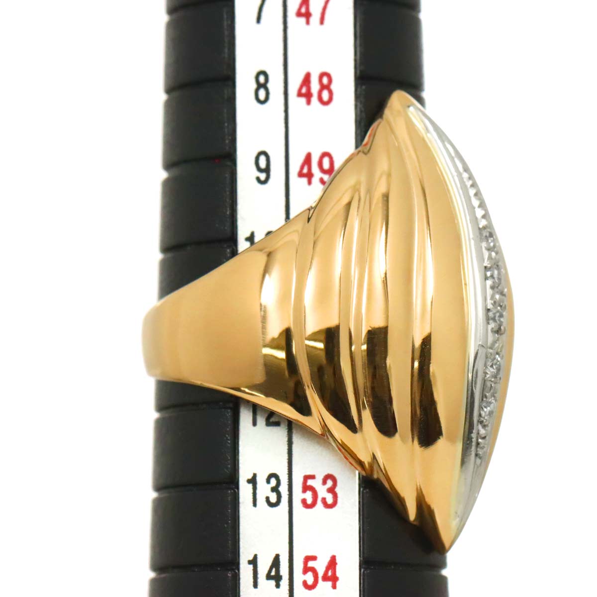 Diamond Ring 18K YG Yellow Gold Pt 750 6(US)