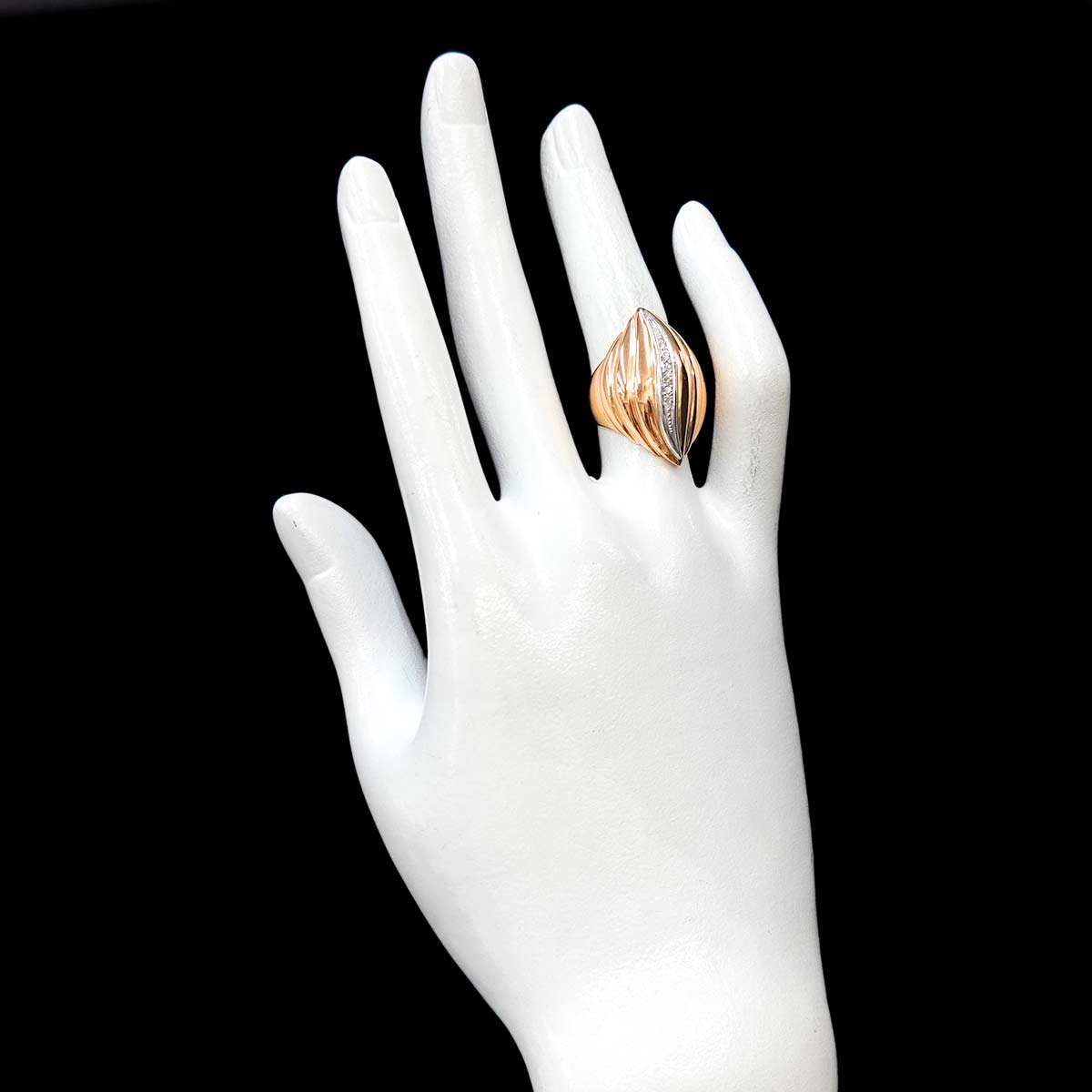 Diamond Ring 18K YG Yellow Gold Pt 750 6(US)