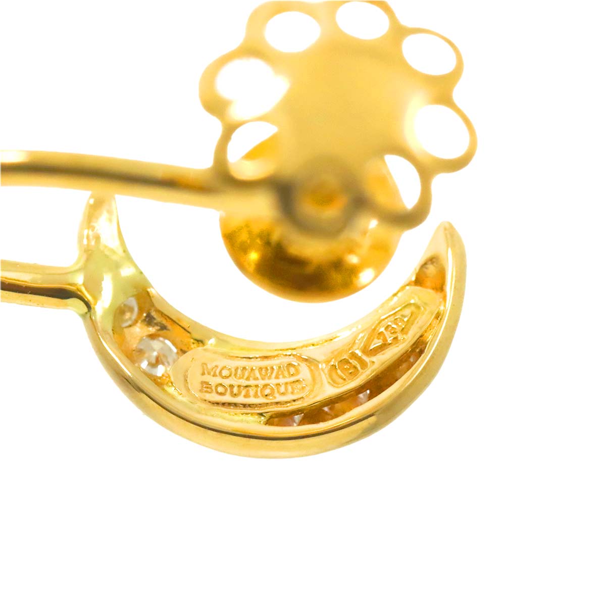 Diamond Earrings 18K Yellow Gold 750