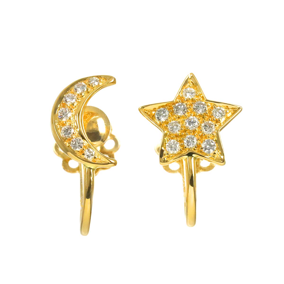 Diamond Earrings 18K Yellow Gold 750