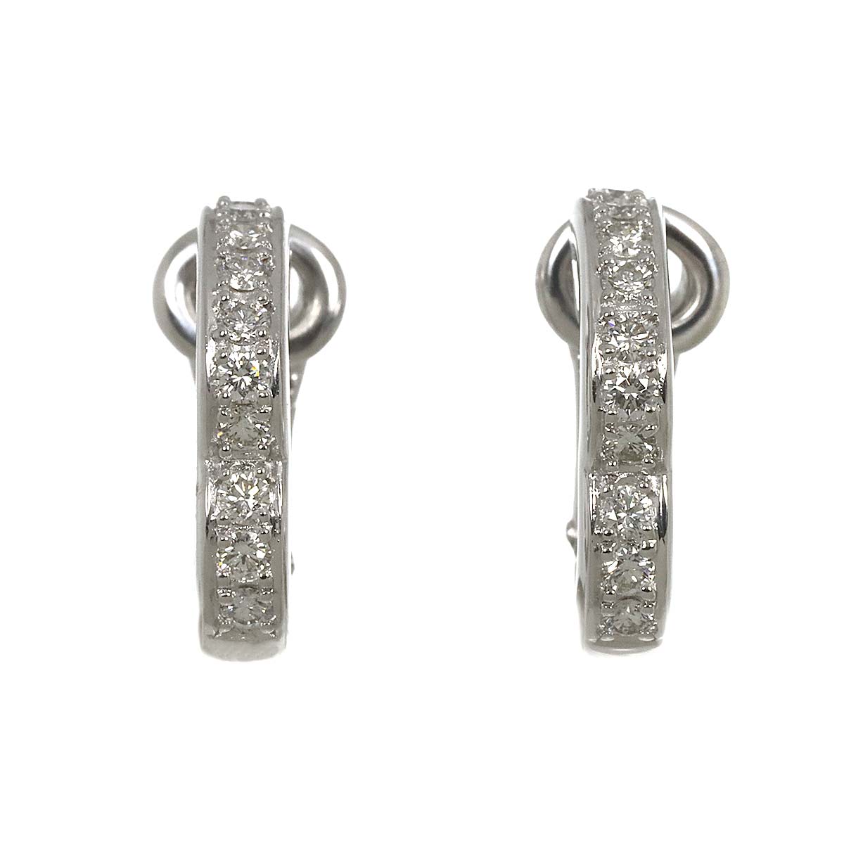 Diamond 0.19ct/0.19ct Earrings Pierced 18K WG 750