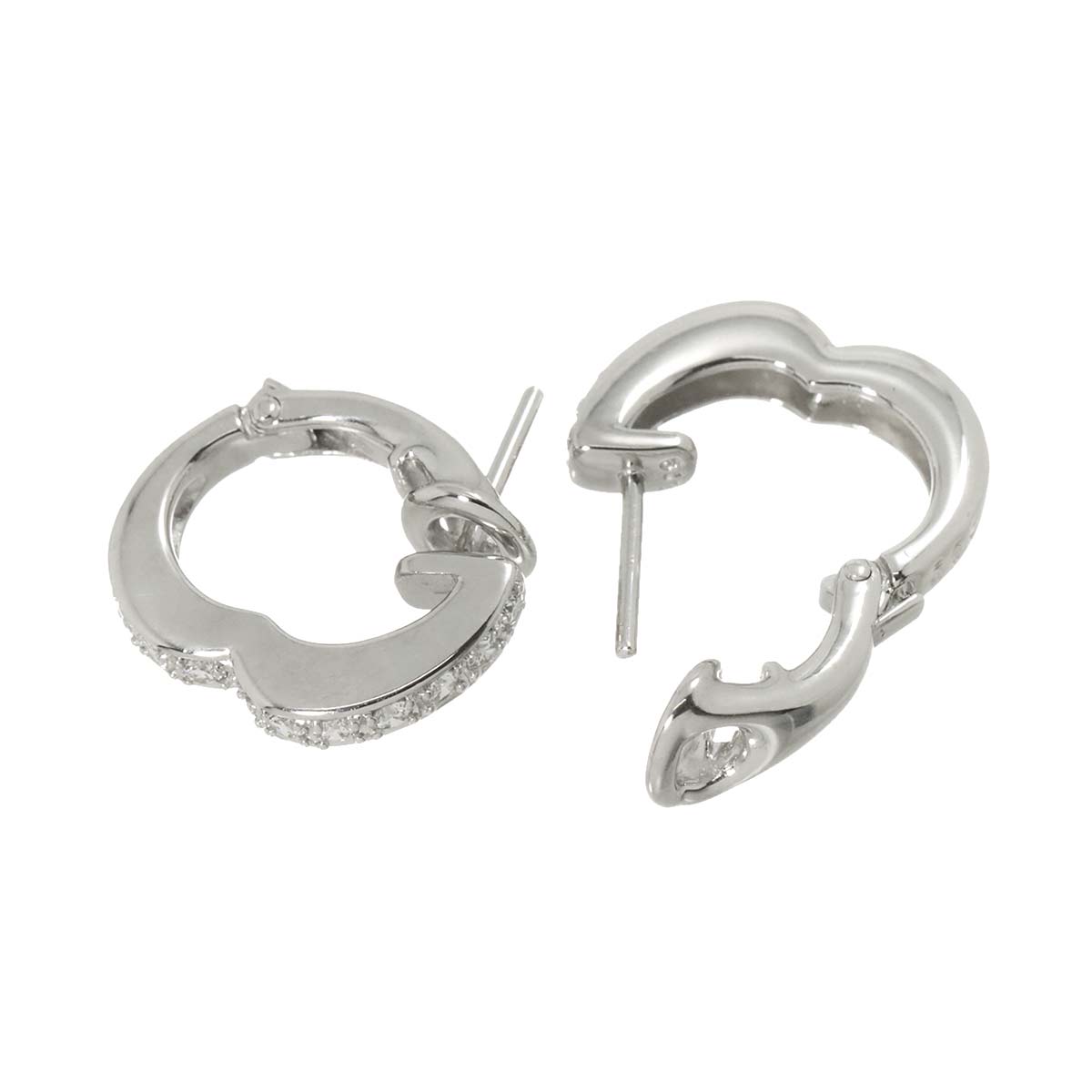 Diamond 0.19ct/0.19ct Earrings Pierced 18K WG 750