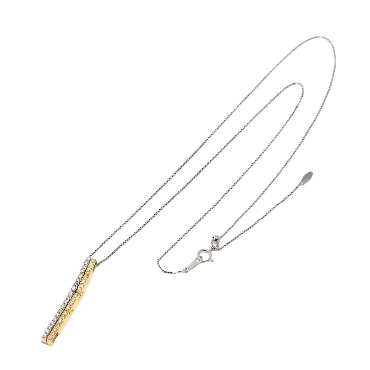 Diamond 0.32ct/0.32ct Necklace K18 WG YG 750