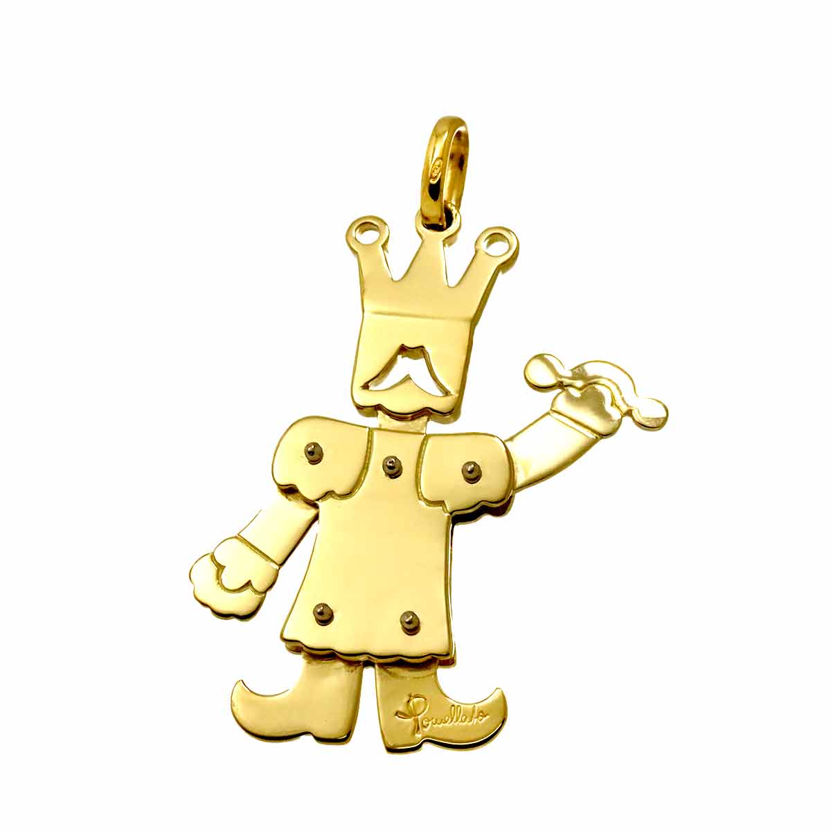King motif Pendant Top 18K YG 750