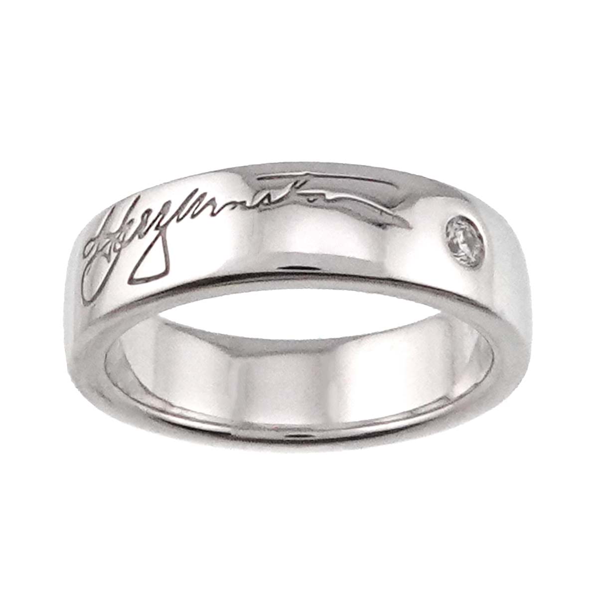 Signature Diamond Ring 18K WG 750 size4.5US)