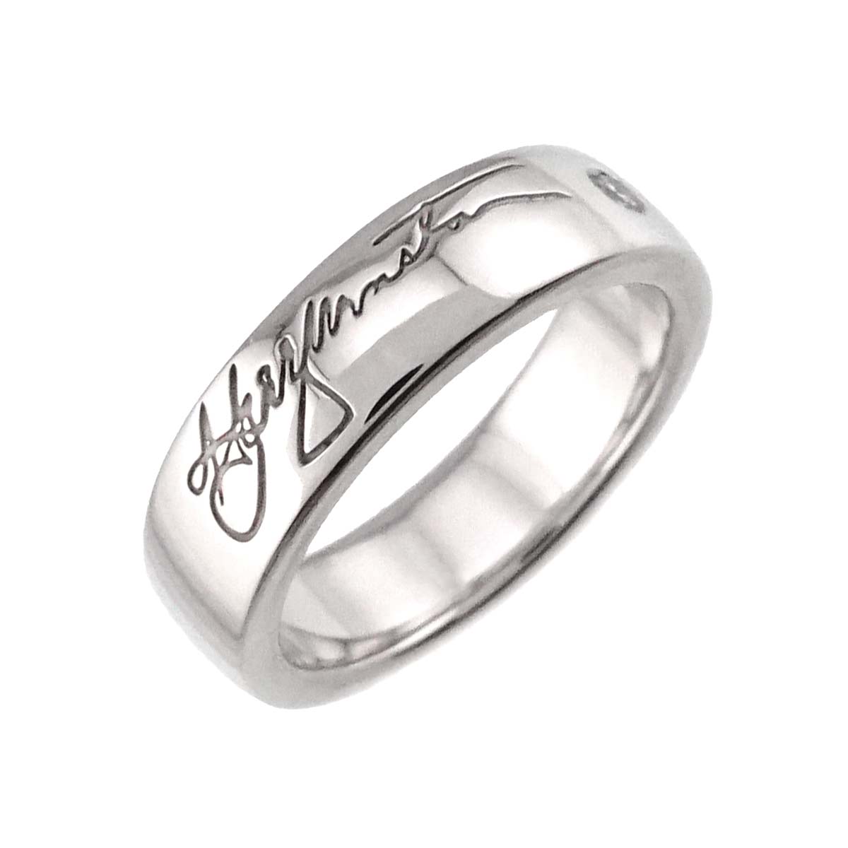 Signature Diamond Ring 18K WG 750 size4.5US)