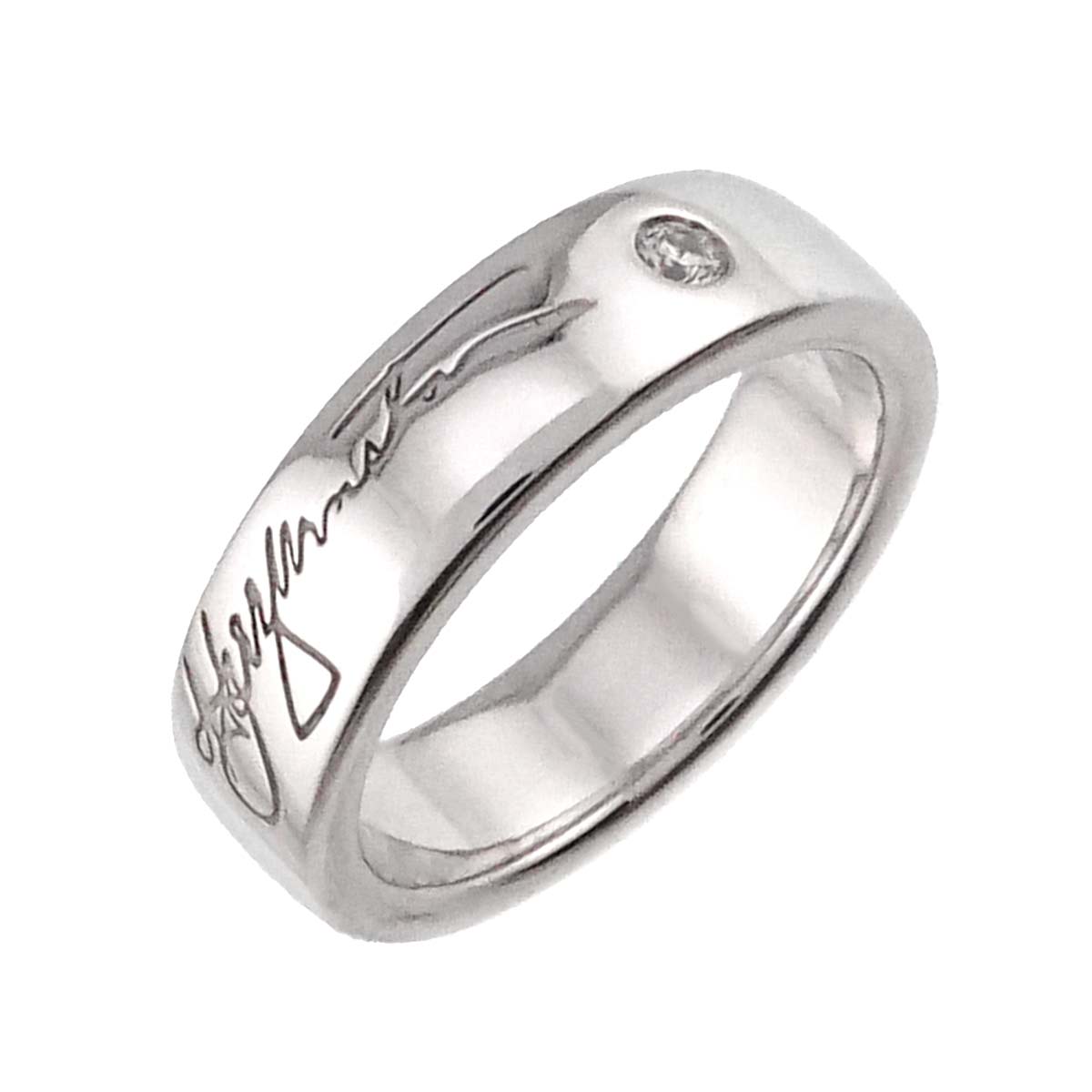 Signature Diamond Ring 18K WG 750 size4.5US)