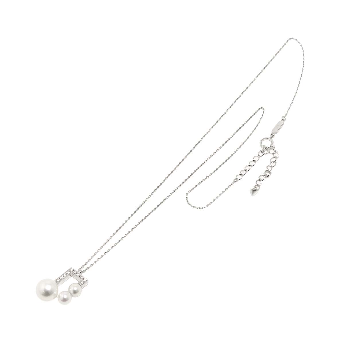 Balance Akoya Pearl 8.9-5.3mm Diamond 0.09ct Necklace 18K WG 750