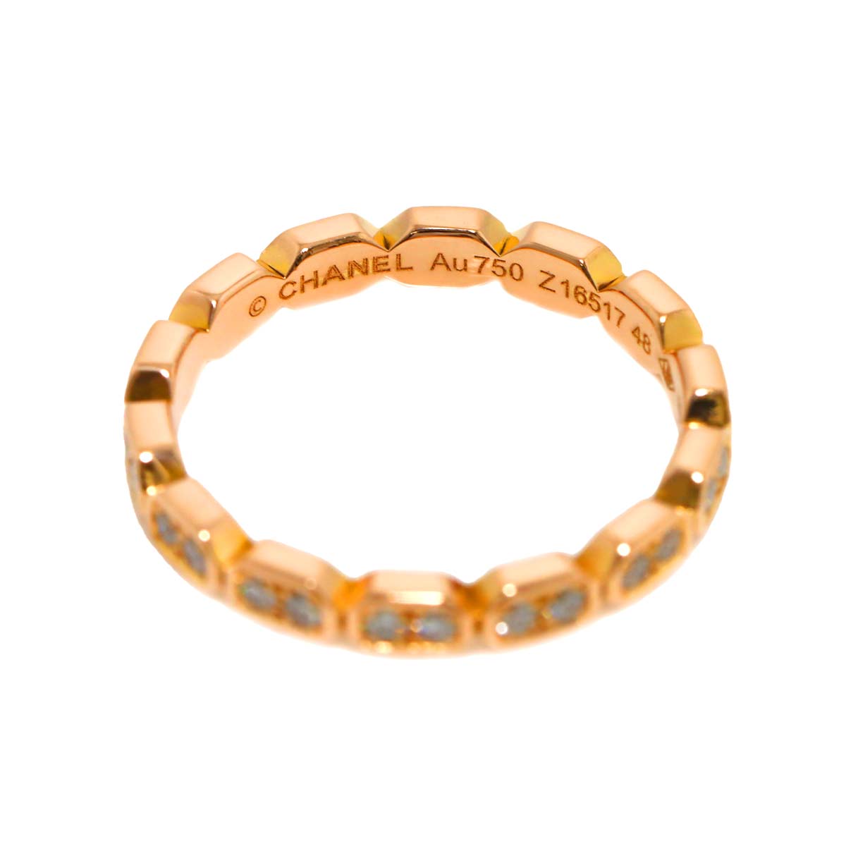 Premiere Full Diamond Ring 18K PG 750 size48 4.5(US)