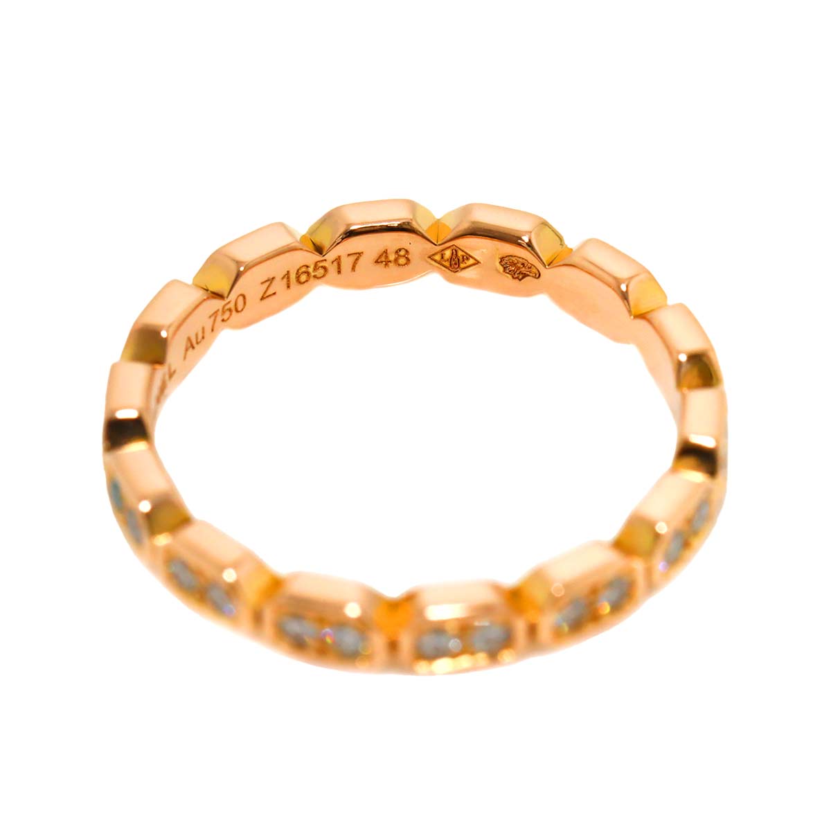 Premiere Full Diamond Ring 18K PG 750 size48 4.5(US)