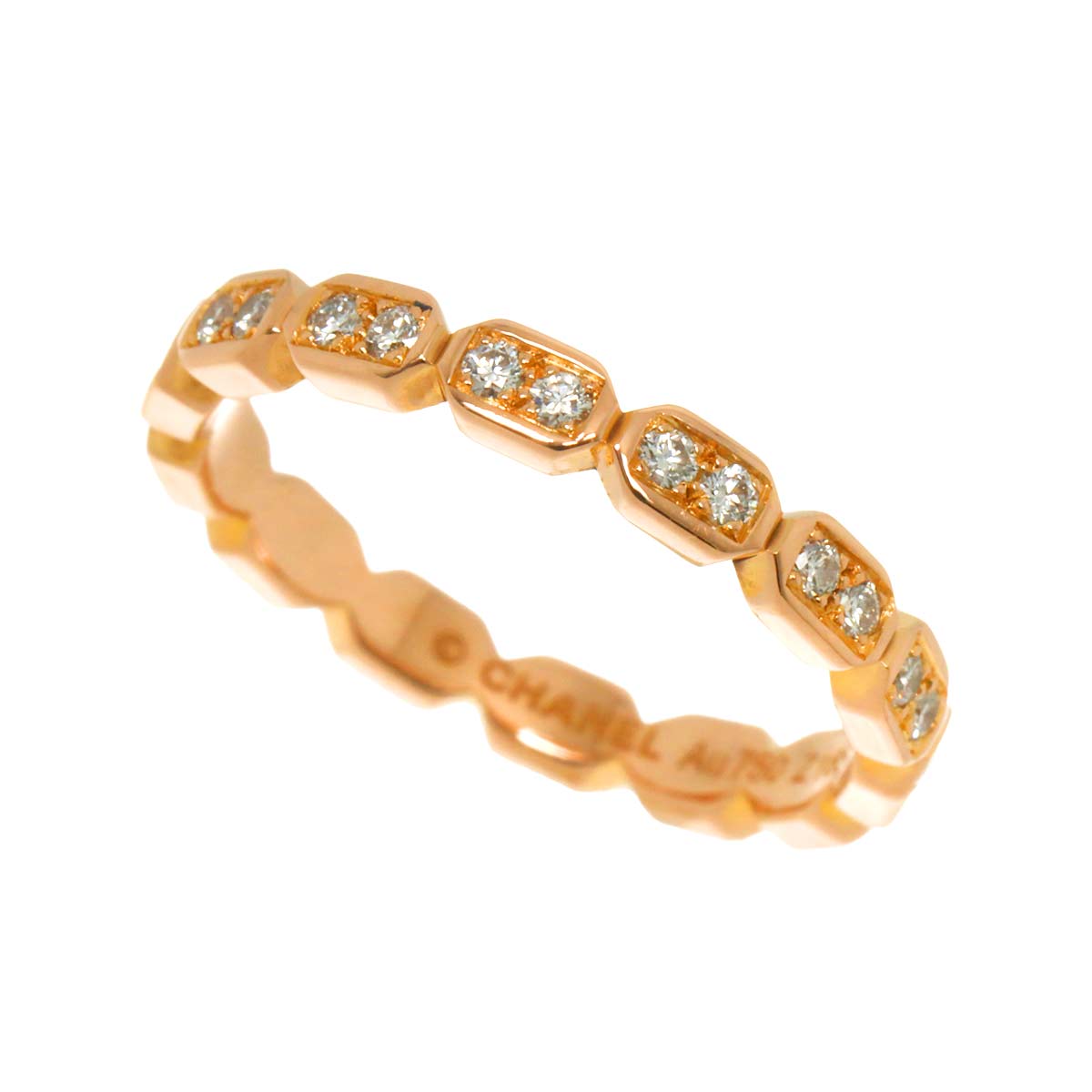 Premiere Full Diamond Ring 18K PG 750 size48 4.5(US)