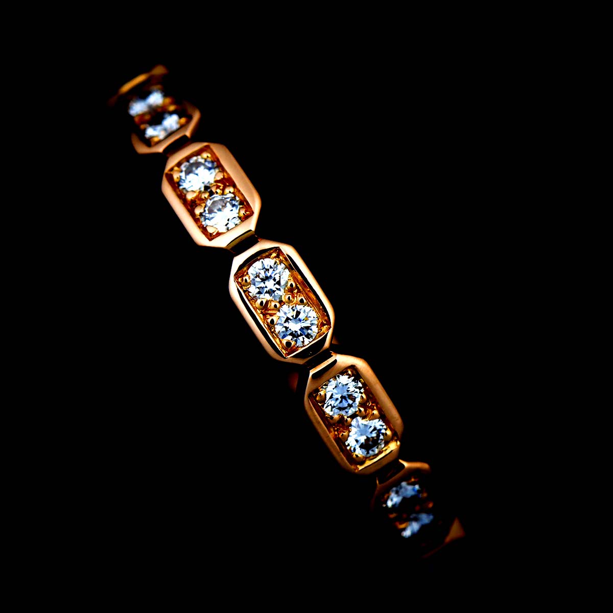 Premiere Full Diamond Ring 18K PG 750 size48 4.5(US)