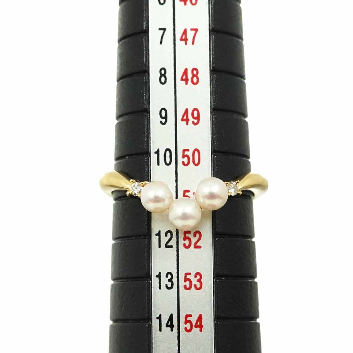 Akoya pearl 3.6mm Diamond 0.03ct Ring 18K YG 5.25-5.5(US)