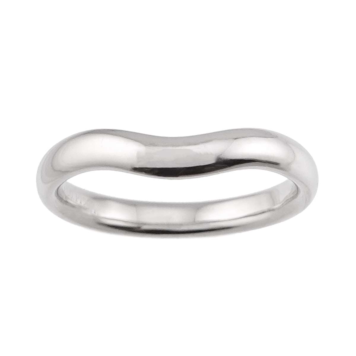 Wide Curved Band Ring Pt Platinum size7.25(US)